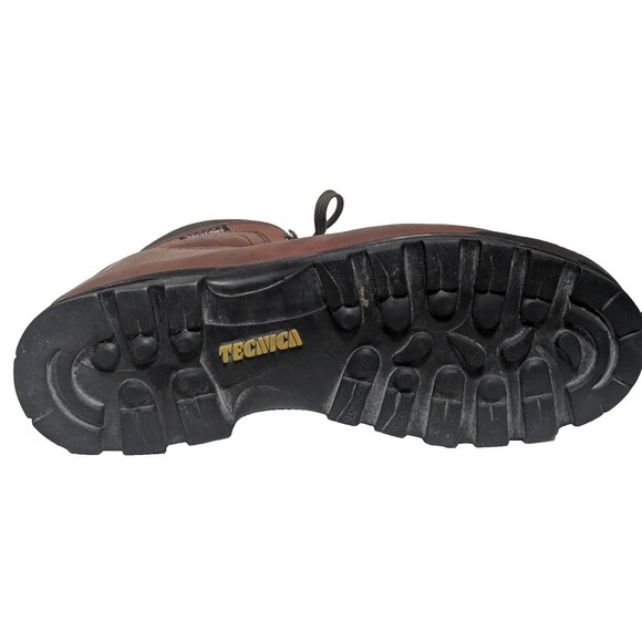 Vintage Tecnica Trekking Tecni-Dry Hiking Boots Men\'s Size 12D Cognac